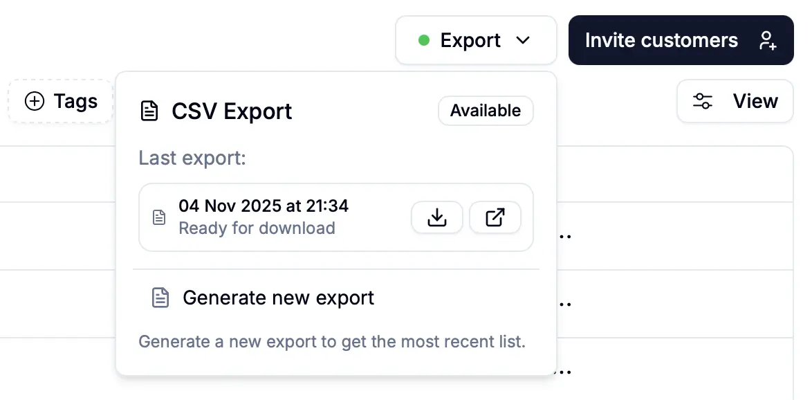 CSV Export